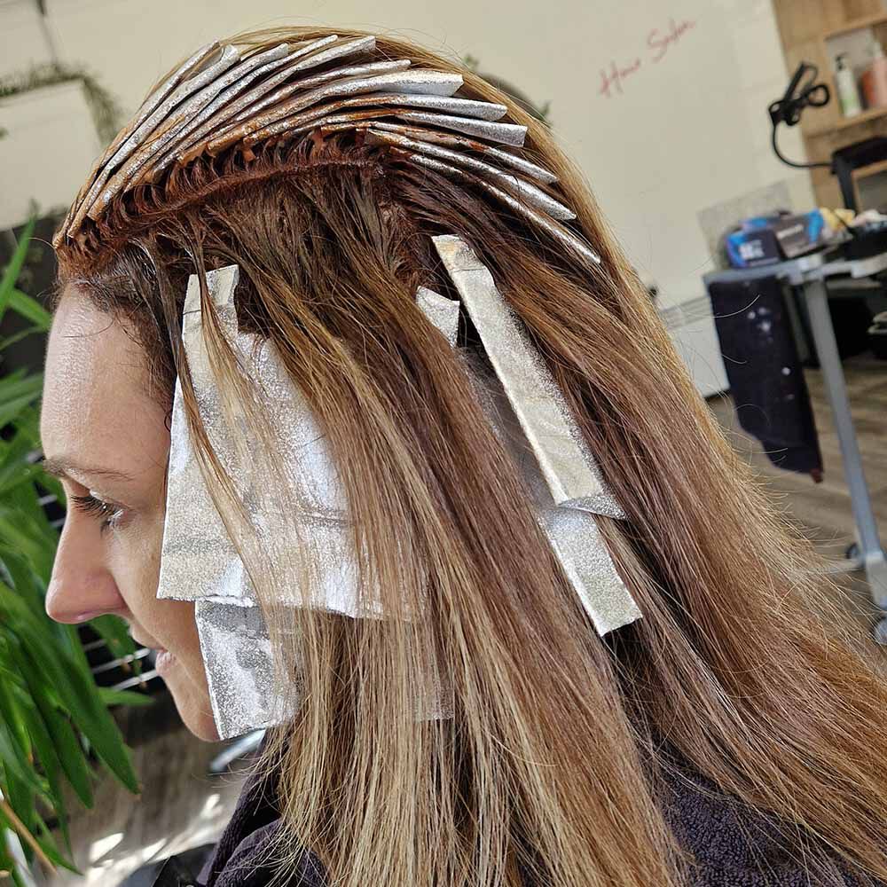The completed application for hair coverage The completed application for hair coverage
